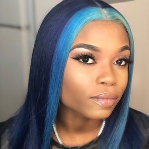 Custom Blue Refurbished Wig